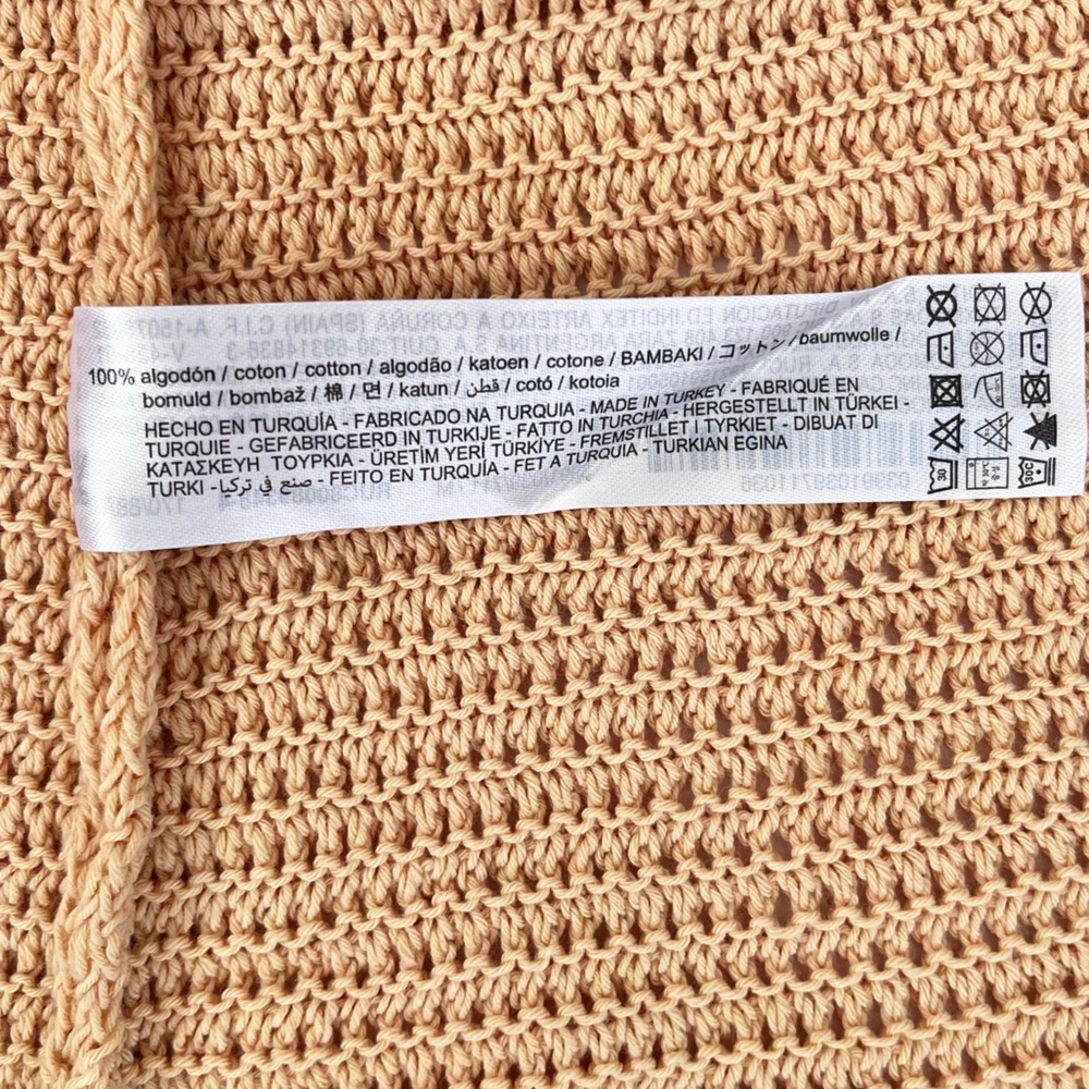 ZARA Coquette Feminine Crochet Knit Bustier Baddie Peach Midi Dress Size M - Picture 10 of 10